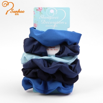 Blue fancy scrunchies for girls H-0014